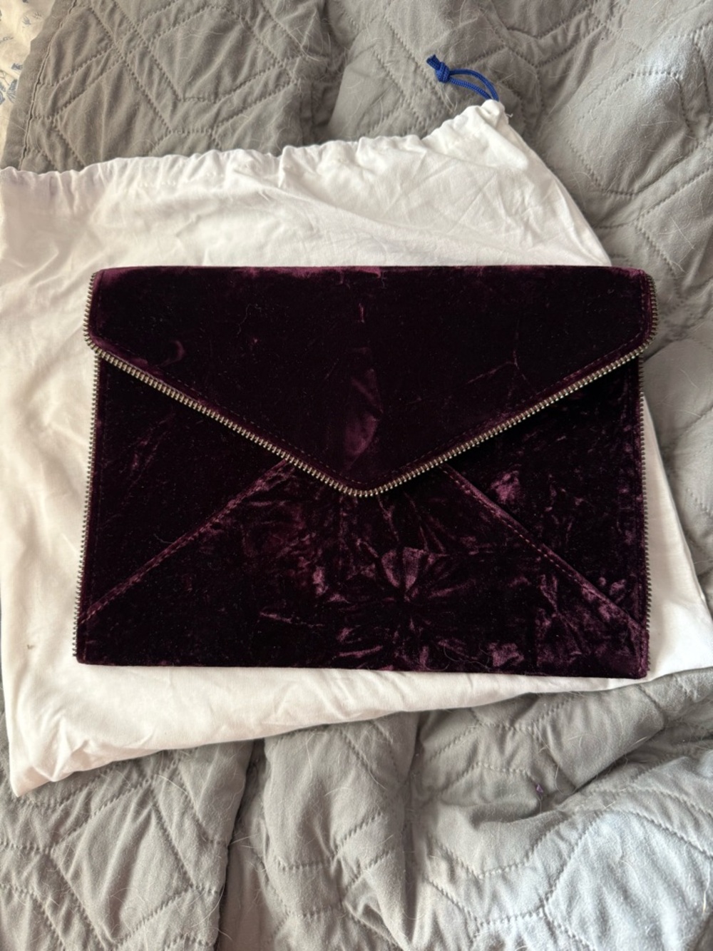 Rebecca Minkoff Velvet Envelope Clutch in Deep Plum